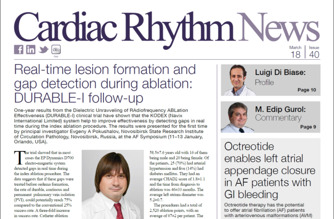 Cardiac Rhythm News Issue 40 – March 2018