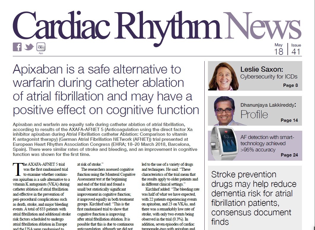 Cardiac Rhythm News Issue 41 – May 2018 EU edition
