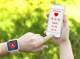 Touch phone and smart watch with mobile app health sensor