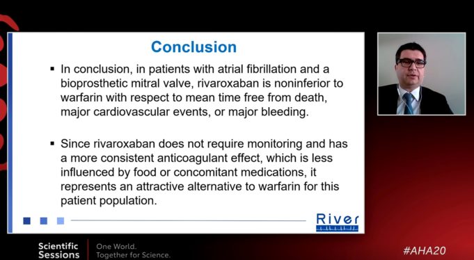 AHA 2020: Rivaroxaban may be comparable to warfarin for bioprosthetic mitral valves, AF
