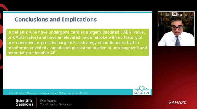 AHA 2020: AF detected more often in high risk patients recovering from cardiac surgery