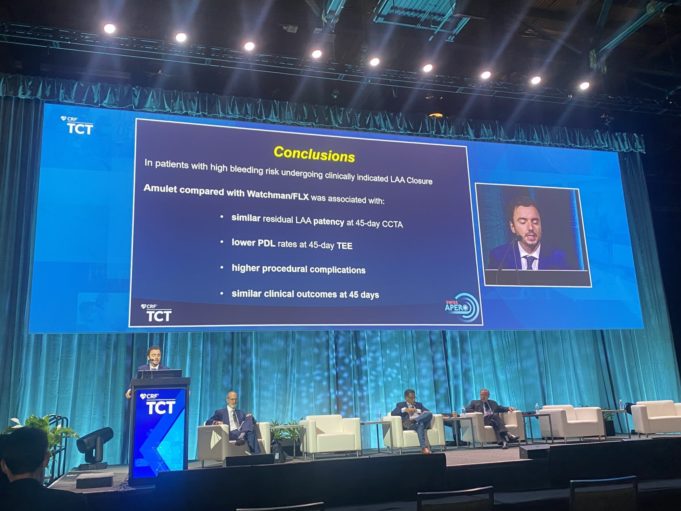 TCT 2021: SWISS-APERO trial finds lower rate of peri-device leak in Amulet compared to Watchman FLX LAAC device